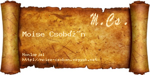 Moise Csobán névjegykártya